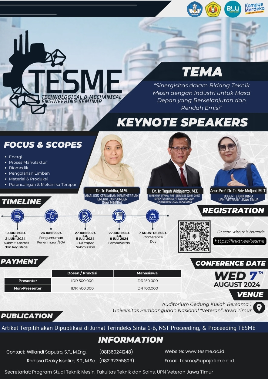 TESME 2024 – Teknik Mesin – Fakultas Teknik dan Sains